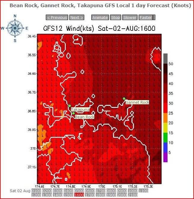 PredictWind - Hauraki Gulf Wind Speed/Direction - 020808 @1600hrs © PredictWind.com www.predictwind.com